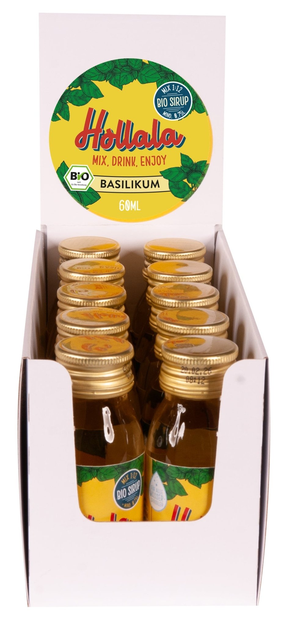 HOLLALA - Bio Sirup Basilikum 60ml 10er Mini Schütte - Hollala - mix.drink.enjoy! - Hollala - mix.drink.enjoy!