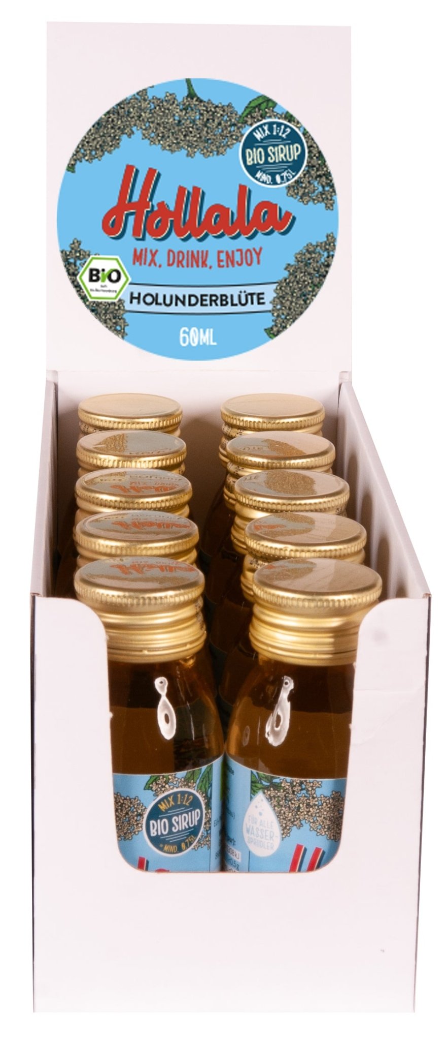 HOLLALA - Bio Sirup Holunderblüte 60ml 10er Mini Schütte - Hollala - mix.drink.enjoy! - Hollala - mix.drink.enjoy!