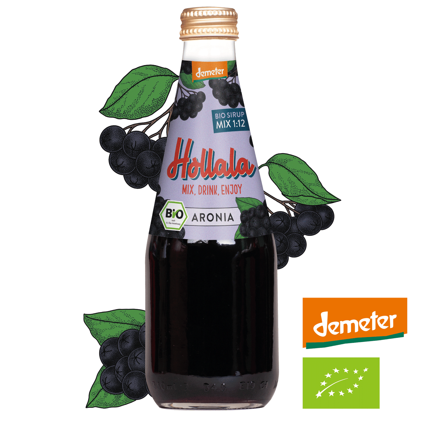 HOLLALA - Bio (Demeter) Sirup Aronia 330ml - Hollala - mix.drink.enjoy!
