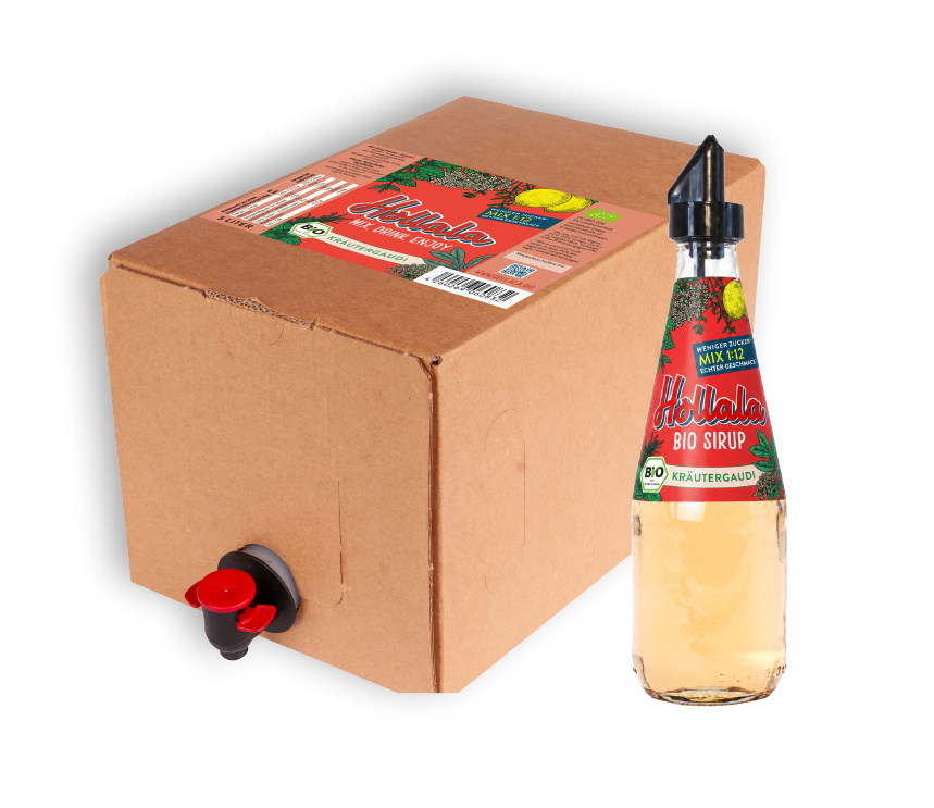 Hollala Flasche und Bag-in-Box mit Ausgießer